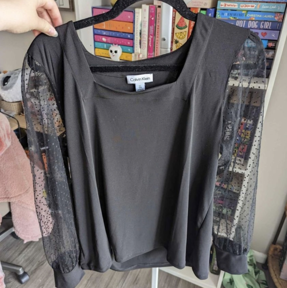 Calvin Klein Black Mesh Top